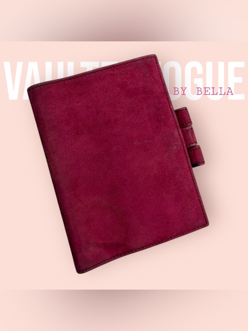 Hermes Burgundy Suede Notebook Cover